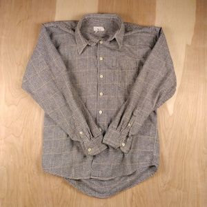 VNTG J. Crew Mens Flannel Shirt Button Hound Tooth